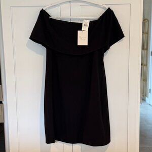 Charles Henry Off the Shoulder Black Cocktail Dress